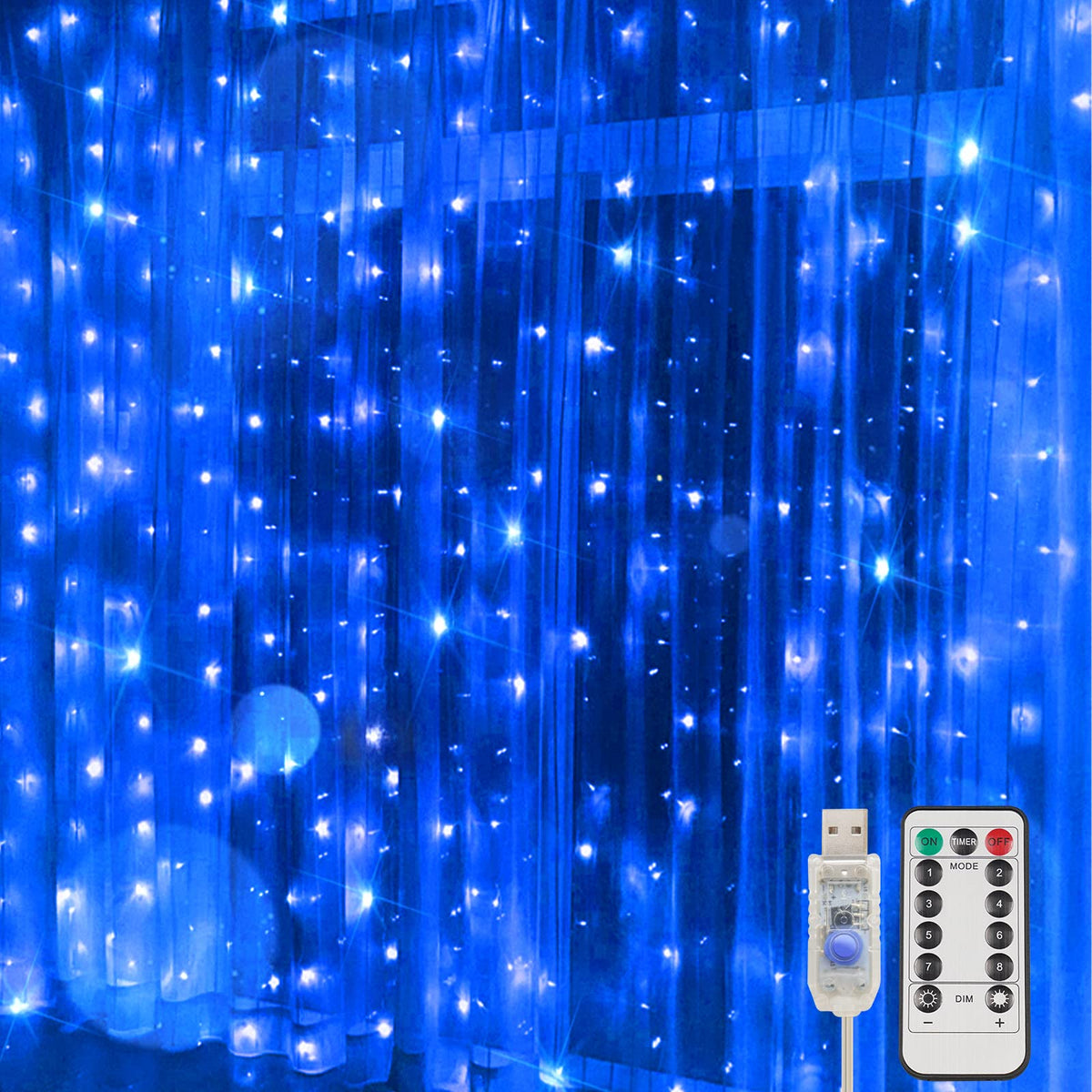 suddus 200 LED Curtain Lights Fairy Lights with Remote Bedroom 6.5x6.5ft