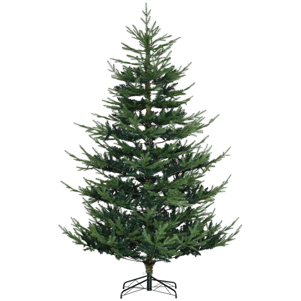 HOMCOM 7.5 Foot Artificial Christmas Tree, Nordic Pine, Green
