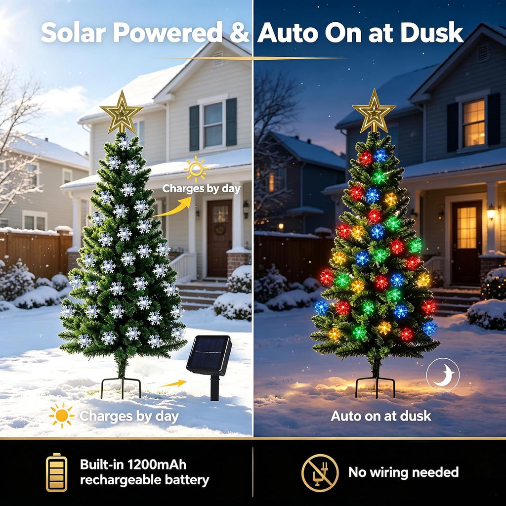 4FT 100LED Solar Christmas Tree for Outdoor Christmas Decorations