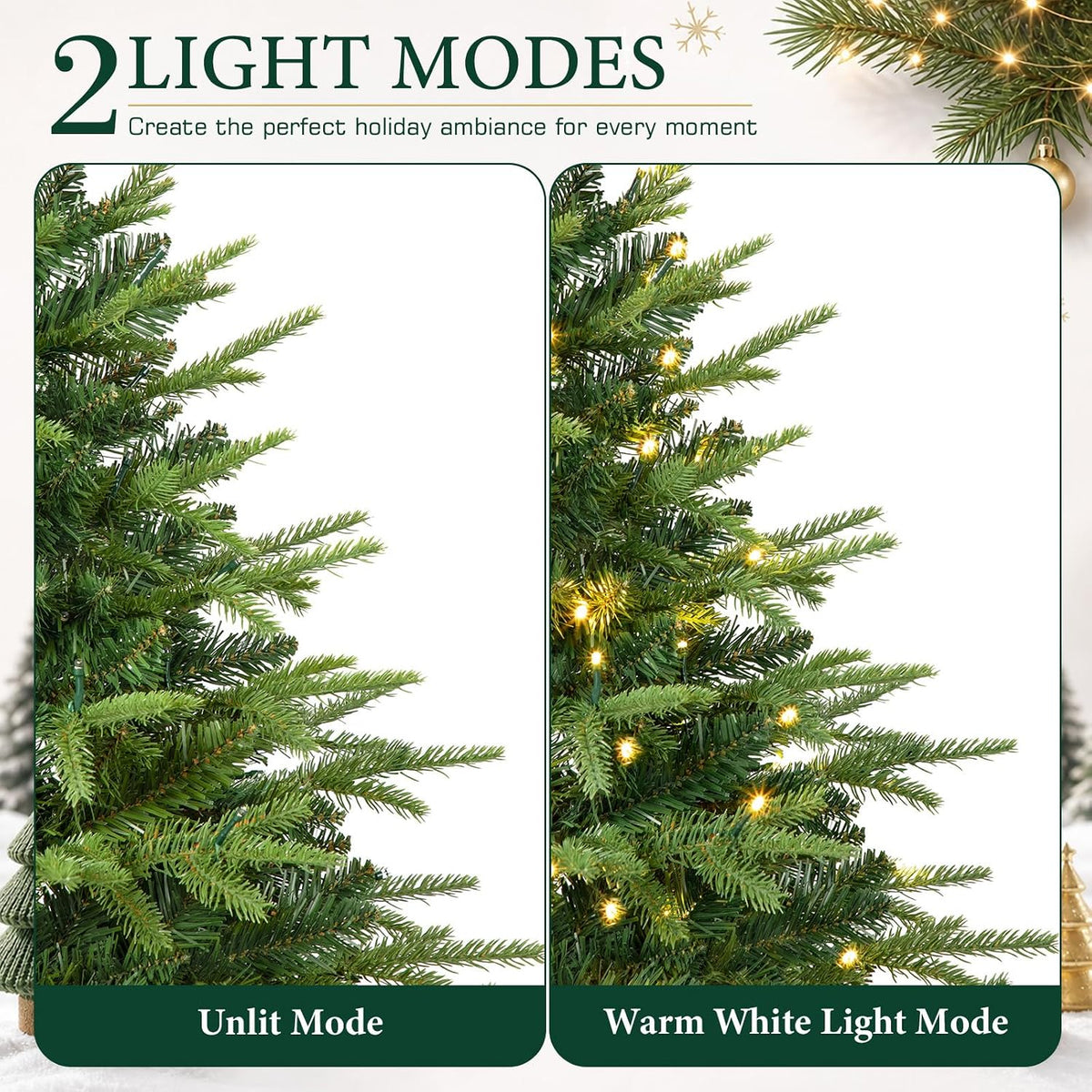 Alupssuc 3ft Prelit Artificial Mini Christmas Tree for Tabletop Decorations