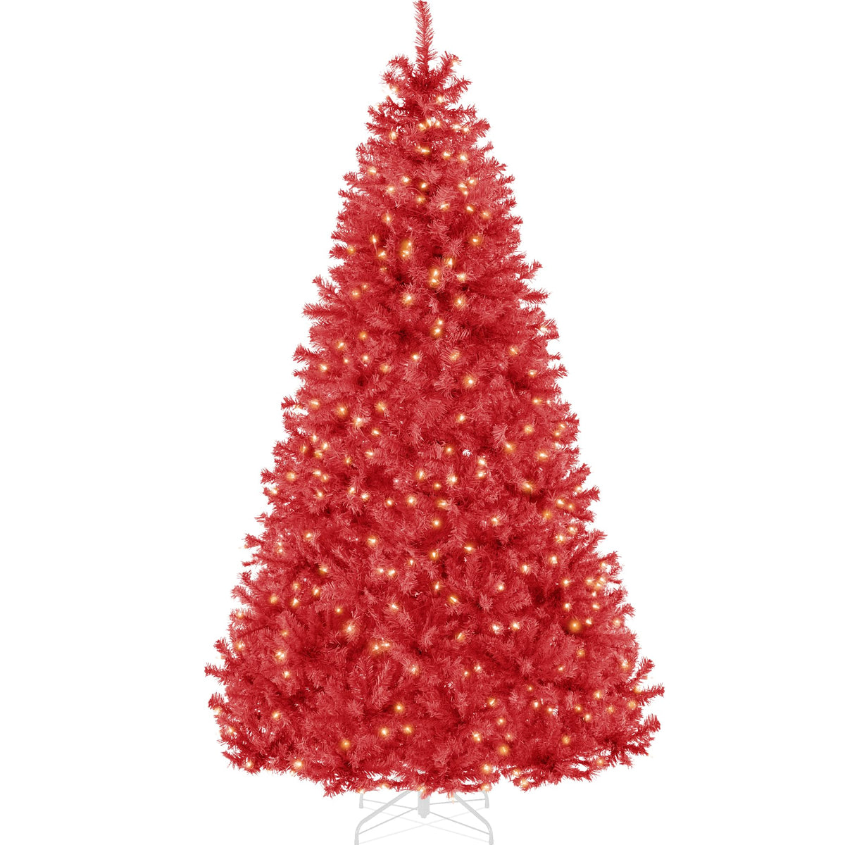 Best Choice Products 6Ft Pre-Lit Christmas Tree w/Twinkling LEDs, Premium Green Artificial Pine Lighted Holiday Decoration w/ 250 Lights, 1000 Branch Tips, Metal Base - Multi-Color Lights