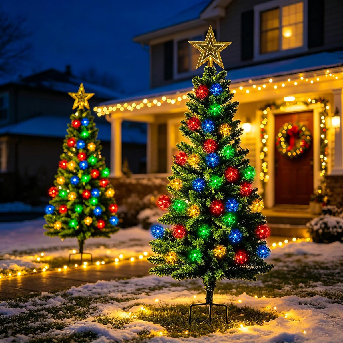 4FT 100LED Solar Christmas Tree for Outdoor Christmas Decorations