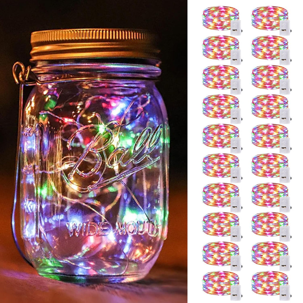 20 Pack LED Fairy Lights Battery Operated,3 Features Blinking Slowly Blinking & just on 7FT 20 LED Waterproof Mini Twinkle String Lights for Wedding Mason Jars Party Christmas Decorations(Warm White)