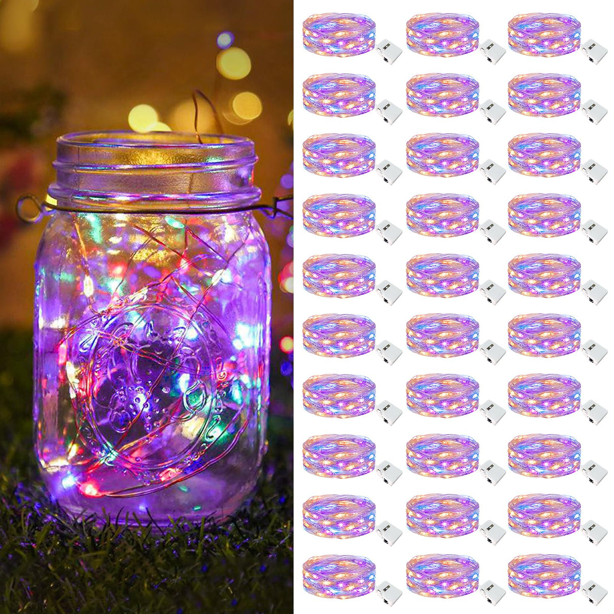btfarm 30 Pack Fairy Lights Battery Operated Twinkle Lights with 3 Modes