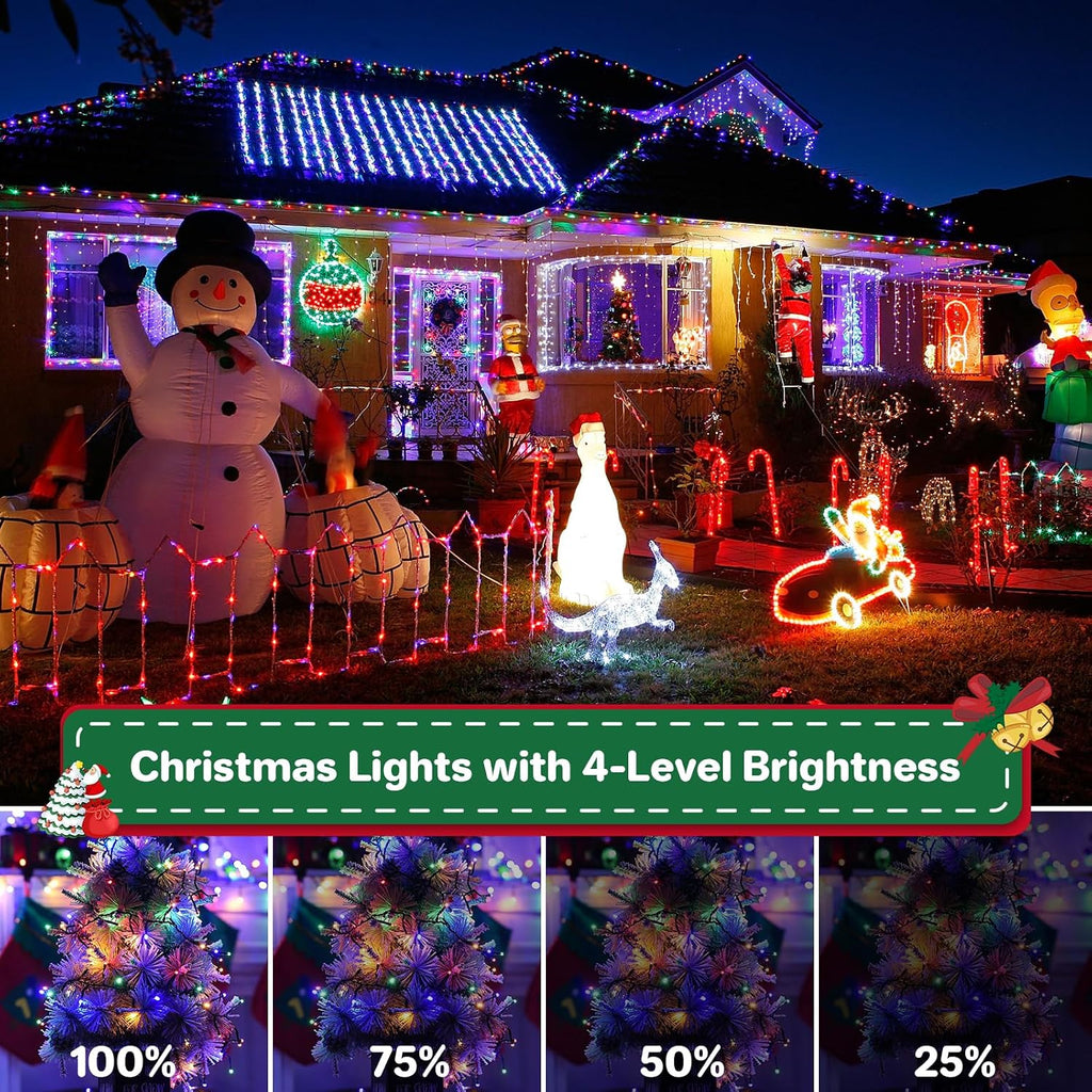Christmas Cluster Lights Plug-in 52FT 800LEDs String Lights Indoor Outdoor