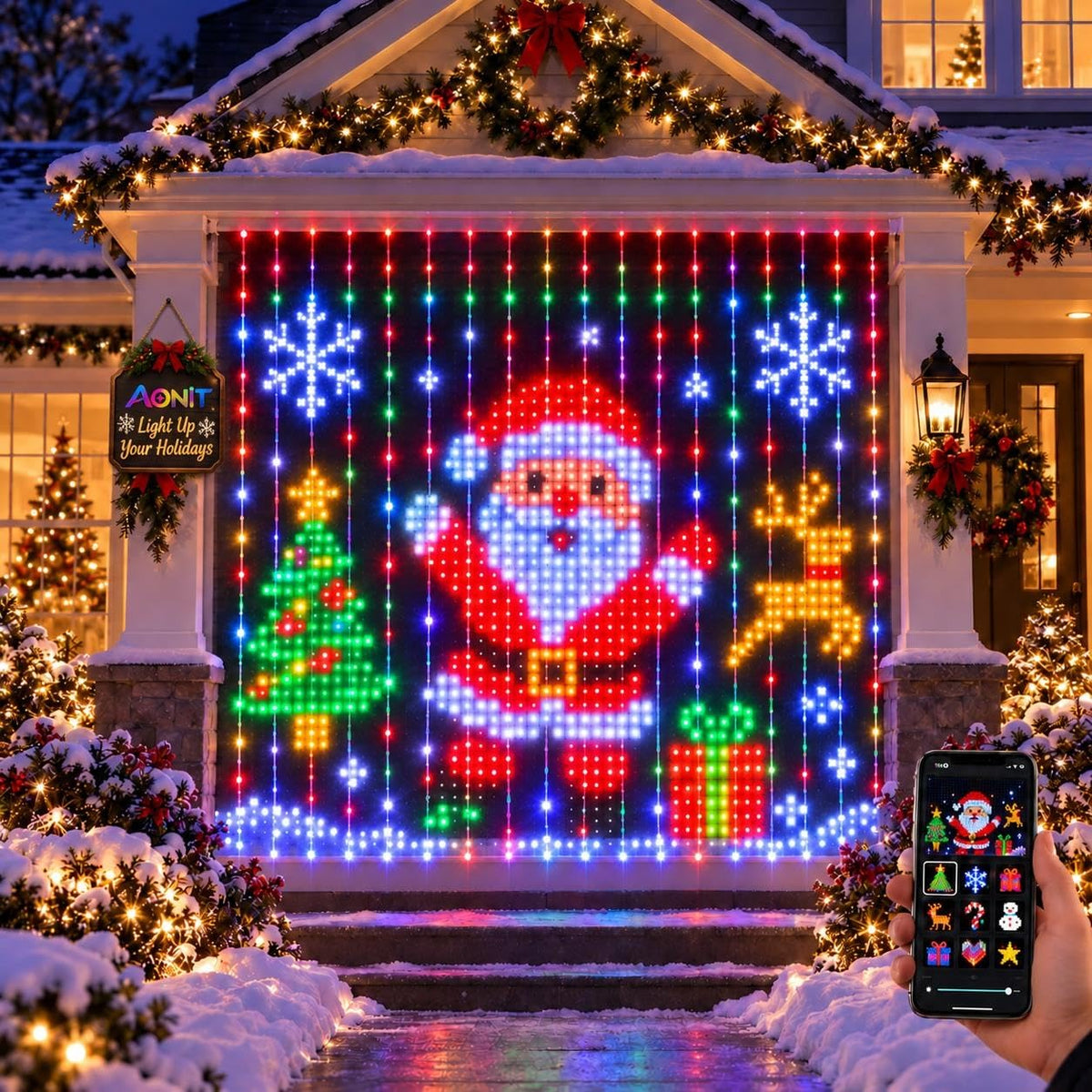 Smart Curtain Lights with APP Control, Music Sync, DIY Window Hanging Decor