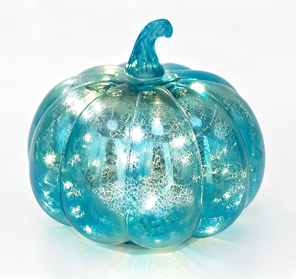Fall Decorations for Home,Mercury Glass Pumpkin Lights with Timer(Gold)