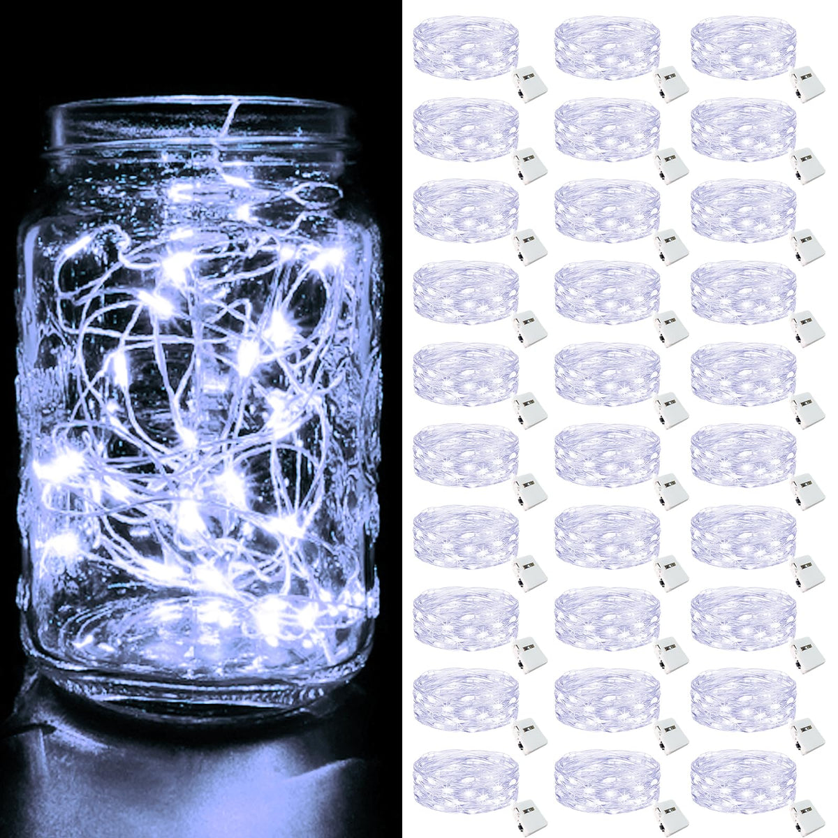 btfarm 30 Pack Fairy Lights Battery Operated Twinkle Lights with 3 Modes