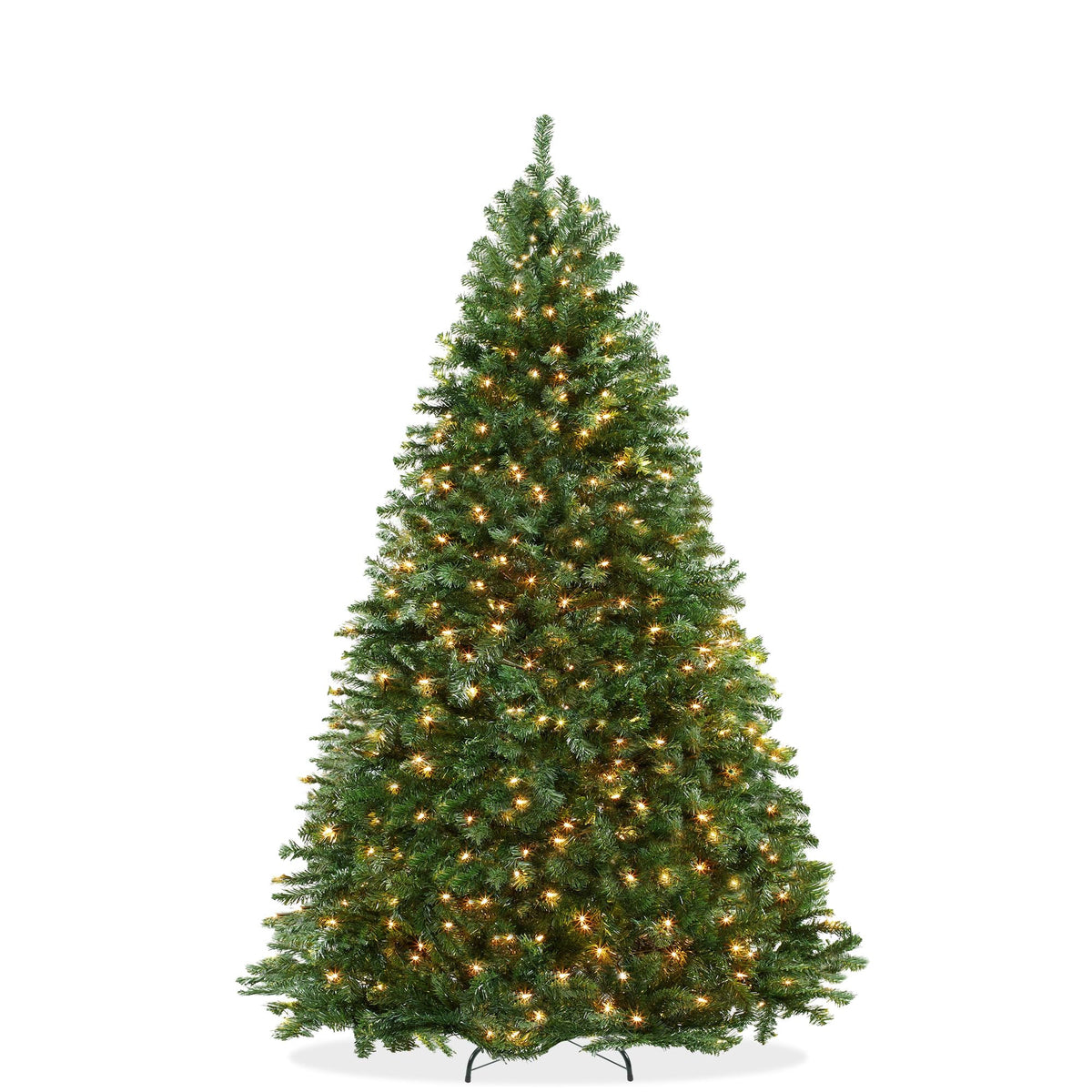 Casafield 7.5FT Realistic Pre-Lit Green Spruce Artificial Holiday Christmas Tree with Sturdy Metal Stand