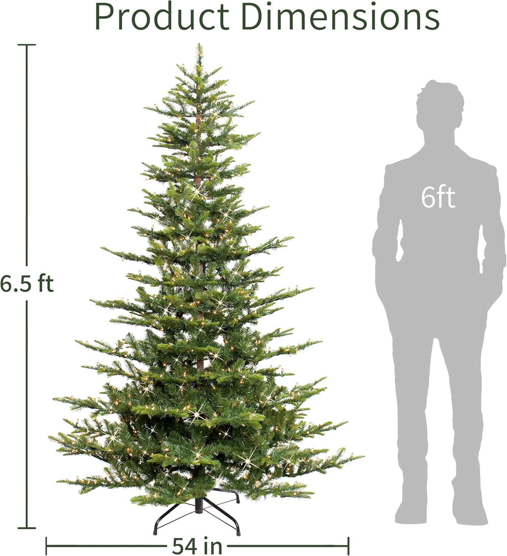 Puleo International 6.5ft Pre-Lit Aspen Fir Artificial Christmas Tree