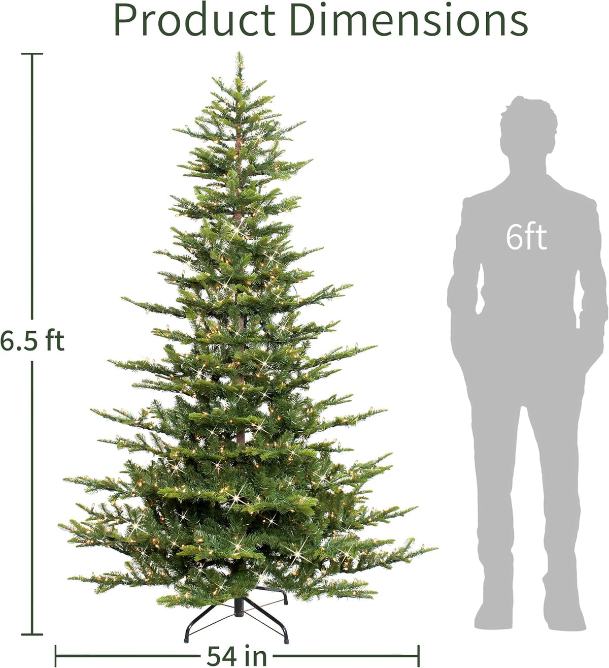 Puleo International 6.5ft Pre-Lit Aspen Fir Artificial Christmas Tree