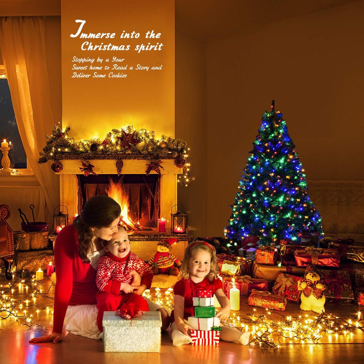 COSTWAY 4 FT Pre-lit Christmas Tree, Artificial Holiday Xmas Tree