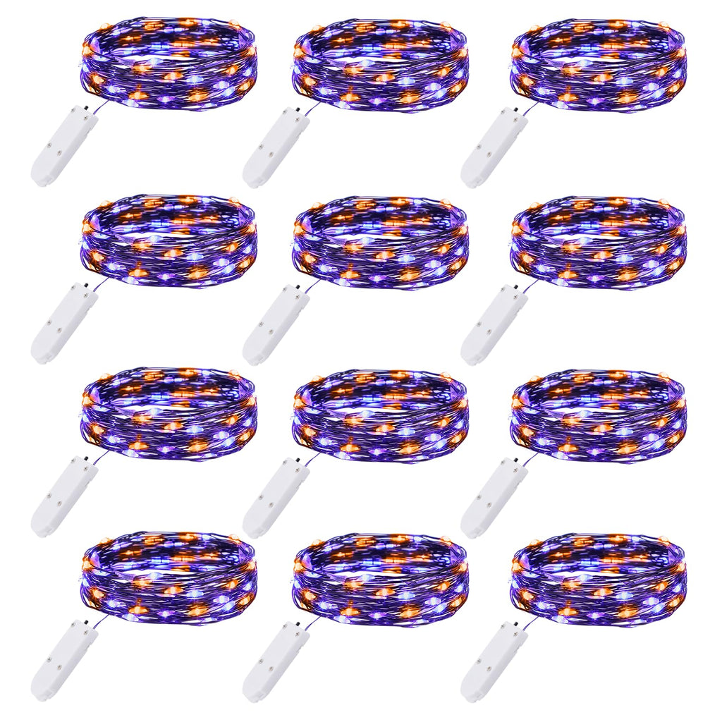 Brightown 12 Pack 7ft Battery Operated LED Fairy Lights for Xmas Decoration