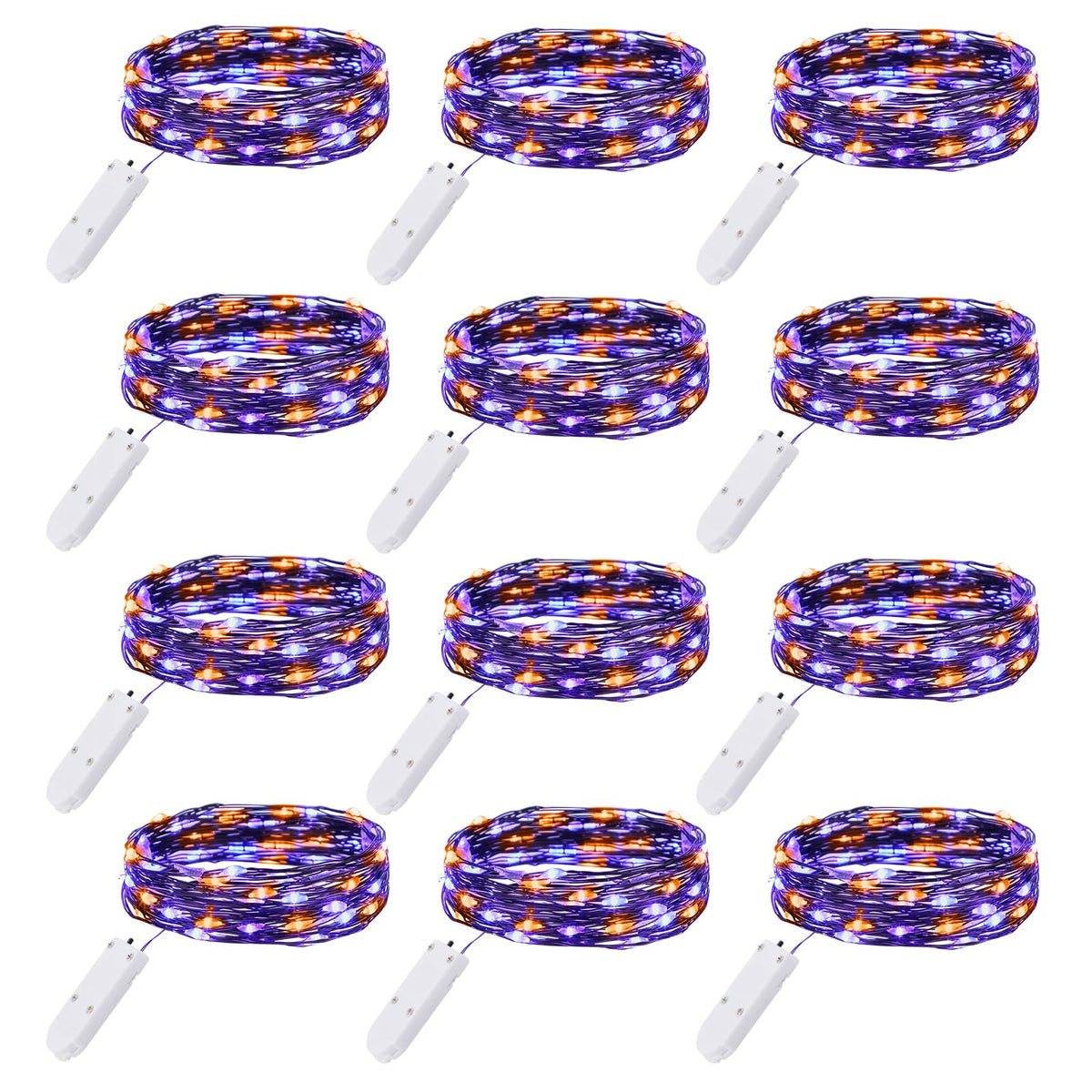 Brightown 12 Pack 7ft Battery Operated LED Fairy Lights for Xmas Decoration