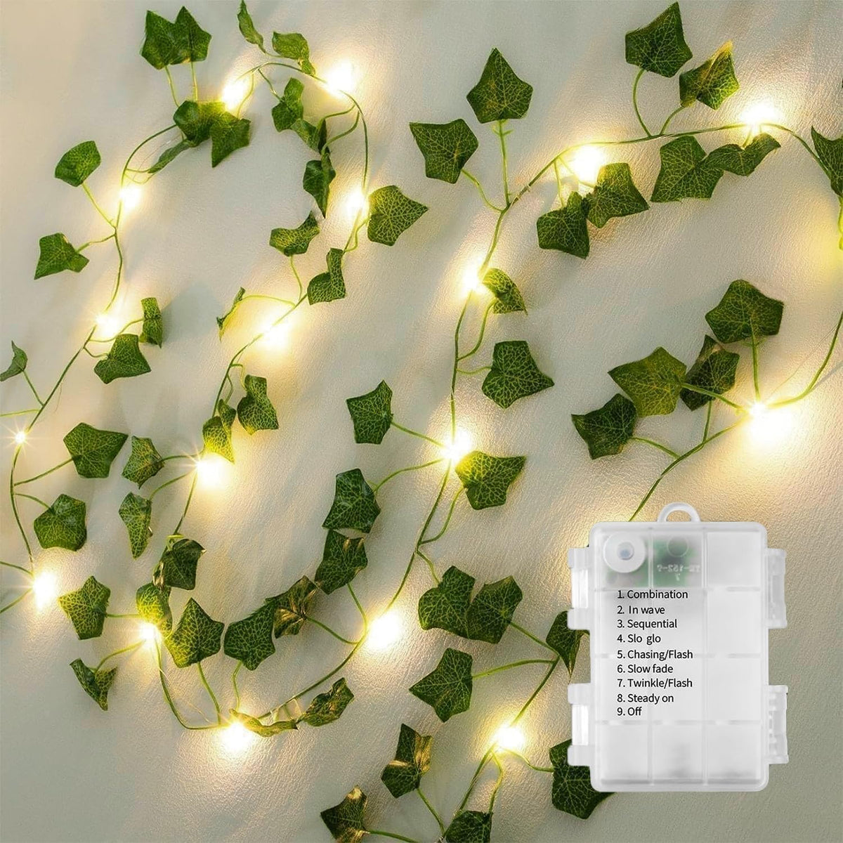 Maple Leaf String Lights, 2 Pack Battery Operated Fall Garland