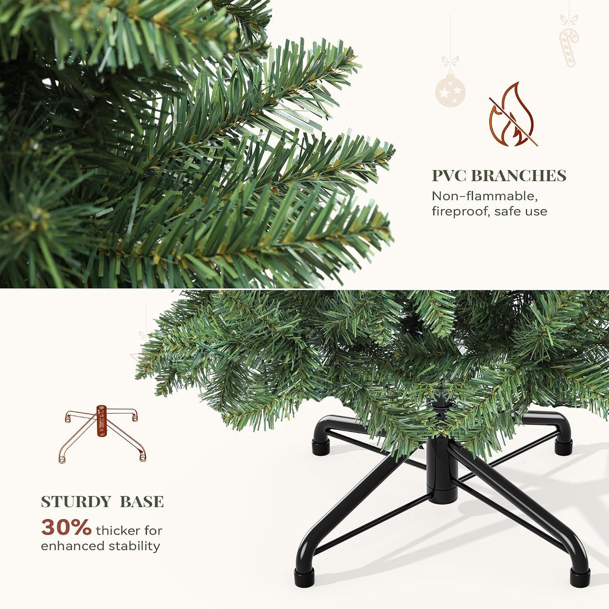 YITAHOME 6FT Prelit Green Fraser Fir Pencil Christmas Tree with Remote