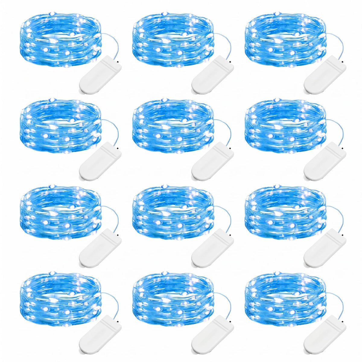 Brightown 12 Pack 7ft Battery Operated LED Fairy Lights for Xmas Decoration
