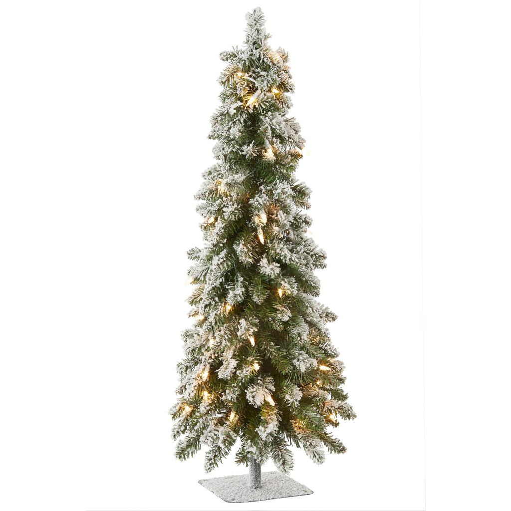 National Tree Company 3ft Pre-Lit Flocked Downswept Christmas Forestree