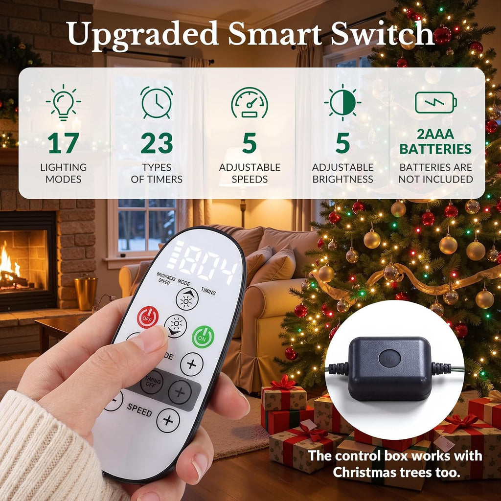 7FT Artificial Prelit Classic Christmas Tree with Remote Control,Timer