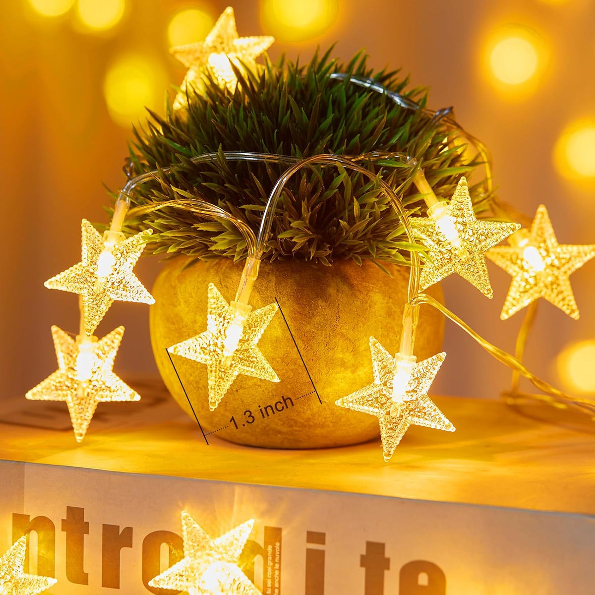 Minetom 50 LED Star String Lights, 17ft Fairy Lights Battery Operated