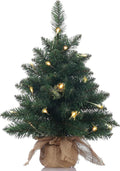 20in Pre-Lit Artificial Mini Christmas Tree, Battery Operated Xmas Tree