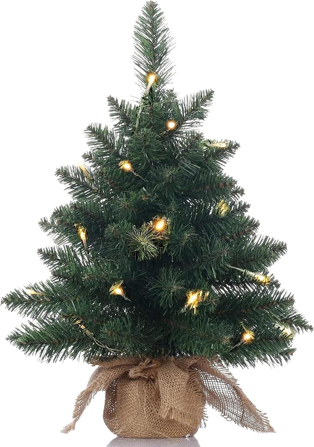 20in Pre-Lit Artificial Mini Christmas Tree, Battery Operated Xmas Tree