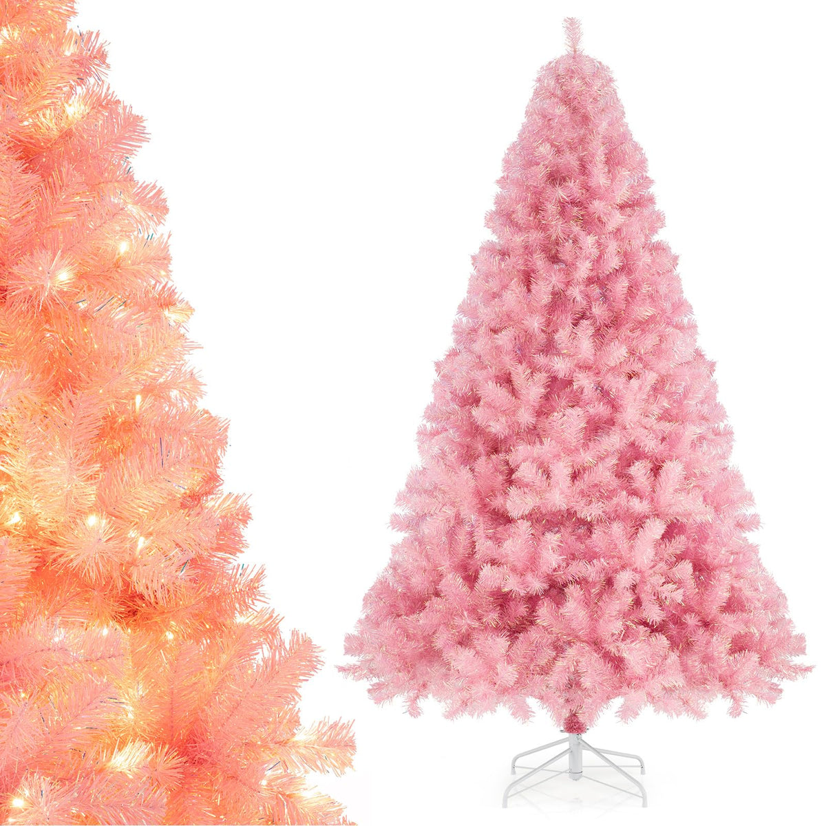 COSTWAY 4 FT Pre-lit Christmas Tree, Artificial Holiday Xmas Tree