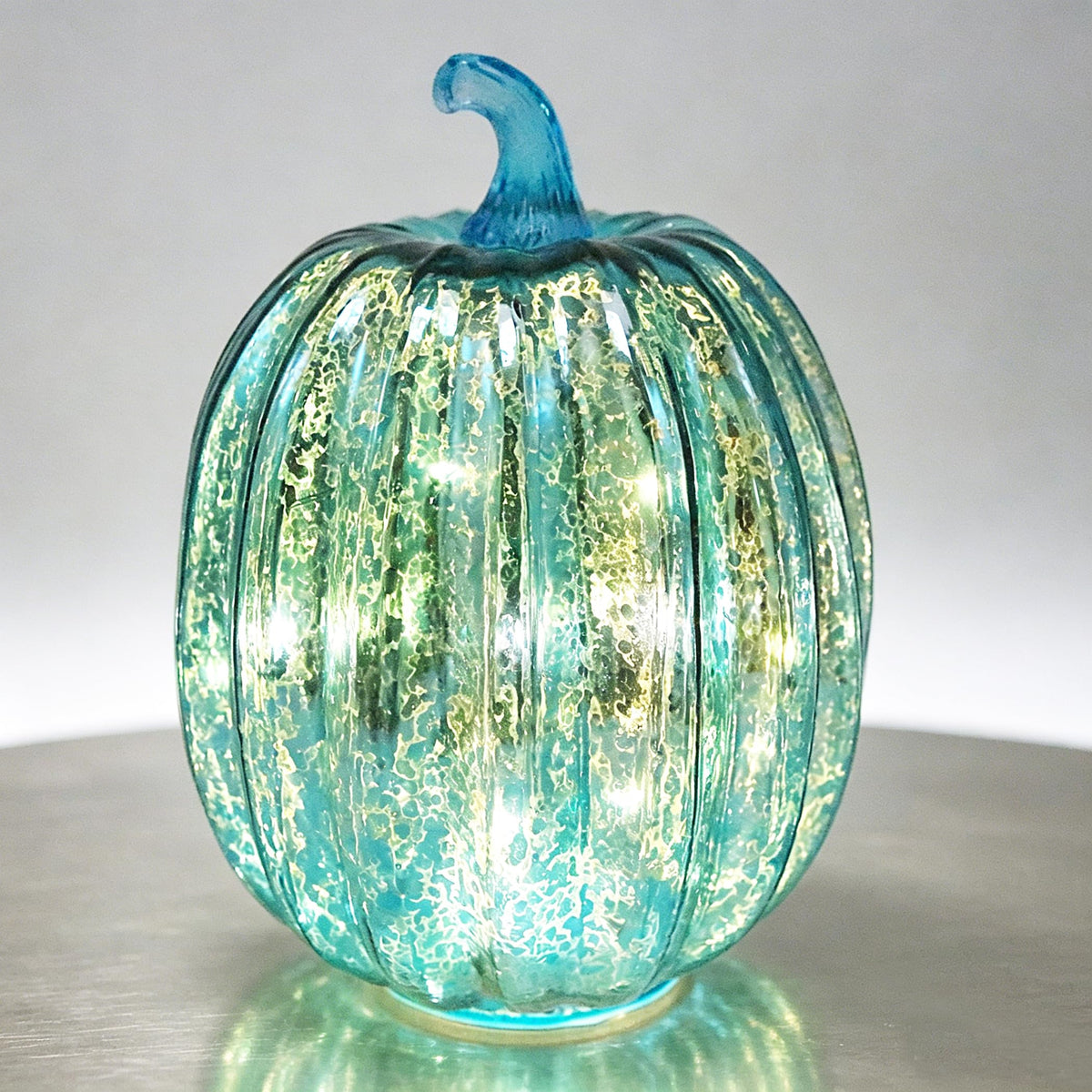 Fall Decorations for Home,Mercury Glass Pumpkin Lights with Timer(Gold)