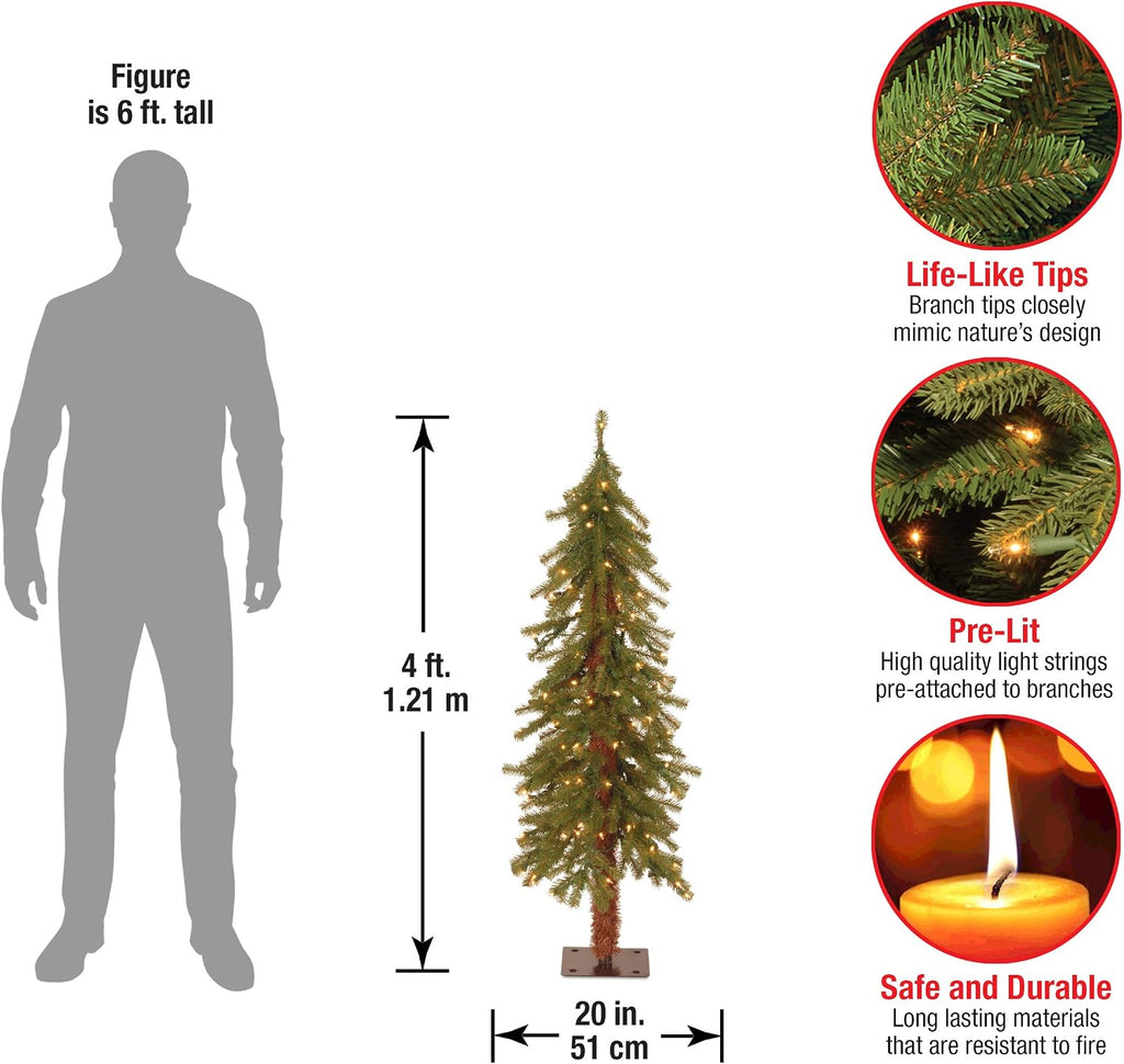 National Tree Company 4ft Pre-Lit Hickory Cedar Artificial Christmas Tree