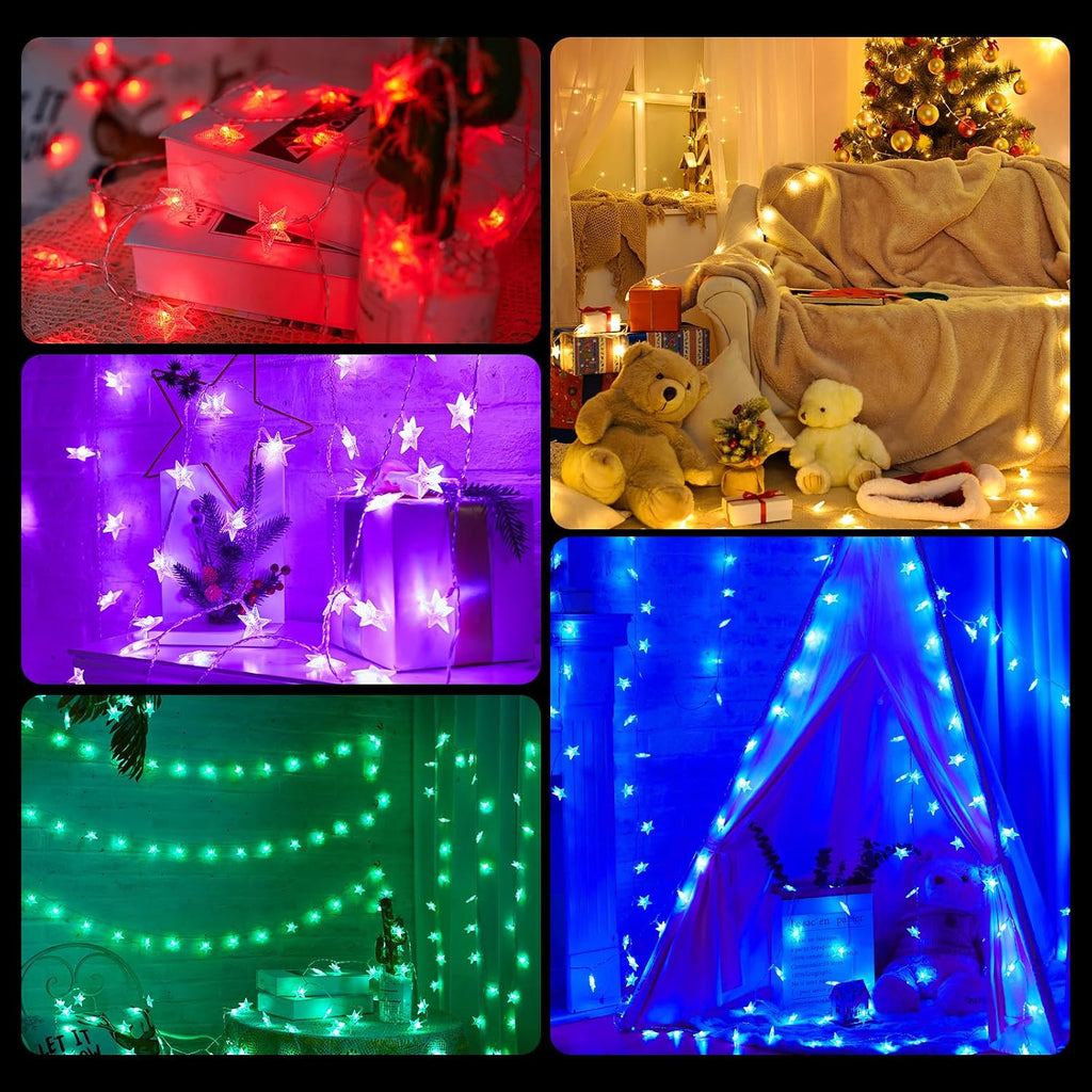 Minetom 23ft Star String Lights for Bedroom, 50LED USB Fairy Lights Indoor