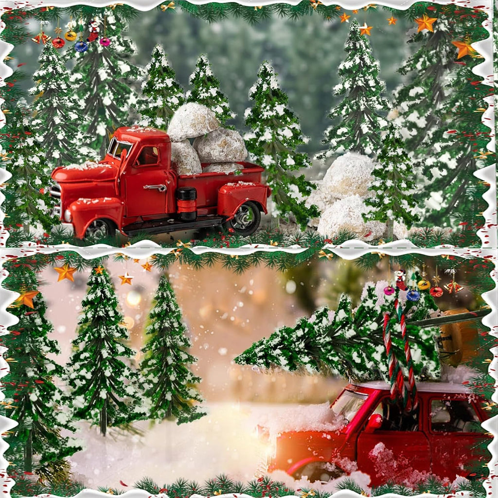 Warmtree 22 Pcs Mini Christmas Trees, Snow Pine Trees for Christmas Village
