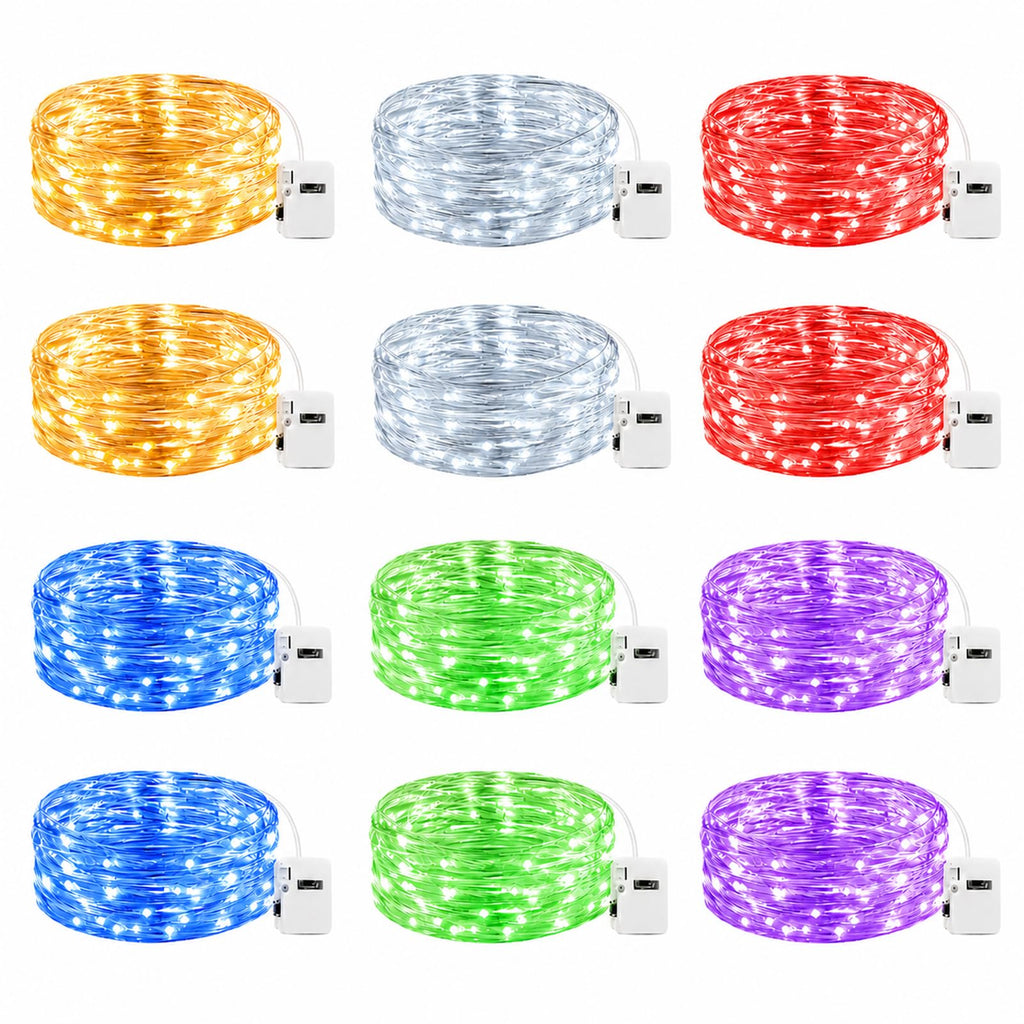 6 Pack Fairy Lights Battery Operated - 7ft 20 Led Twinkle lights 3 Modes, Bulk Mini String Lights Waterproof for Mason Jars Vases DIY Party Table Centerpieces Christmas Decoration -Warm White