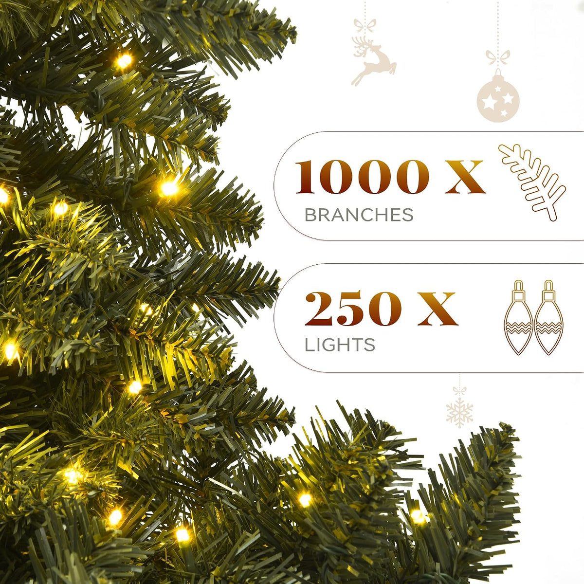 YITAHOME Prelit Green Christmas Tree 6ft with Remote