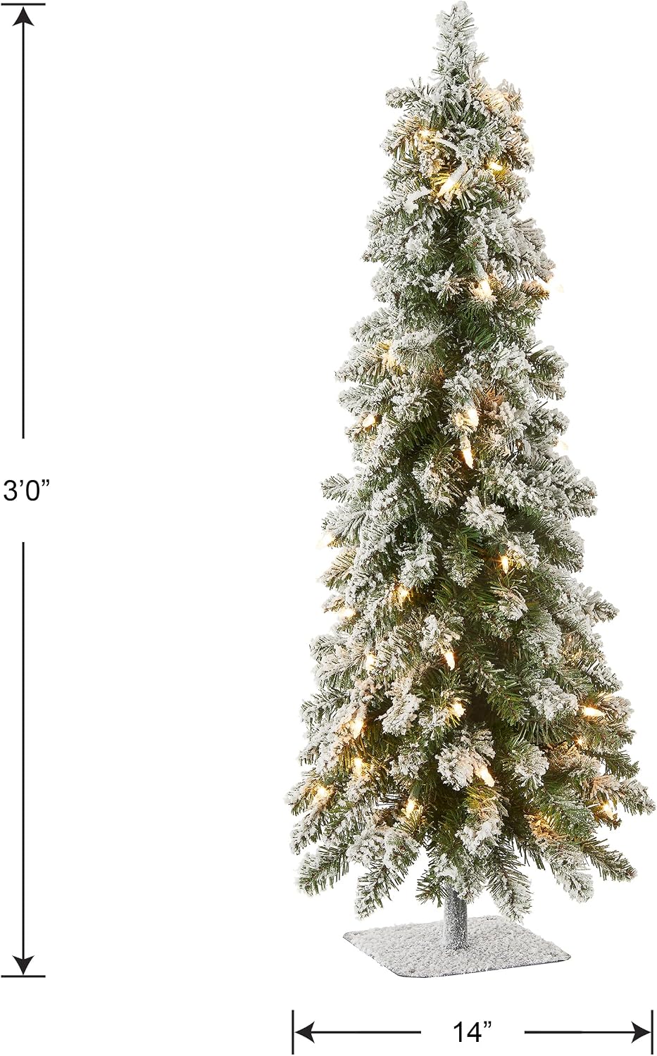 National Tree Company 3ft Pre-Lit Flocked Downswept Christmas Forestree