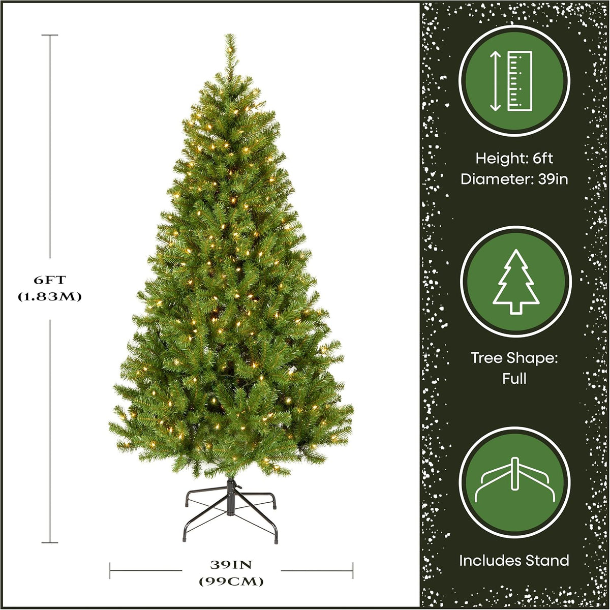 National Tree Company 6ft Pre-Lit North Valley Spruce Christmas Tree