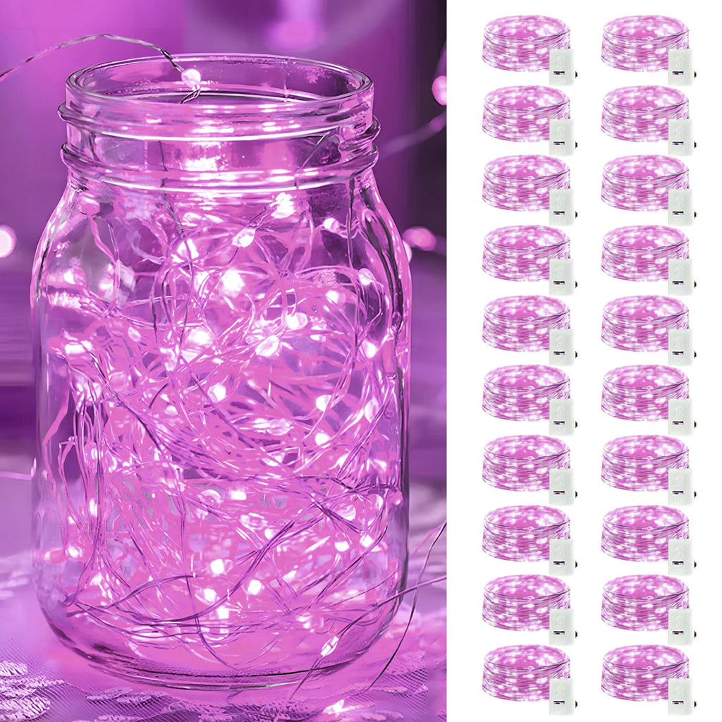 20 Pack LED Fairy Lights Battery Operated,3 Features Blinking Slowly Blinking & just on 7FT 20 LED Waterproof Mini Twinkle String Lights for Wedding Mason Jars Party Christmas Decorations(Warm White)