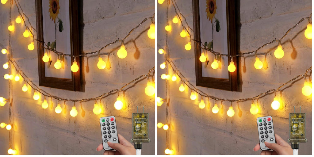 Minetom Globe String Lights, 33 Feet 100 Led Fairy Lights Plug in