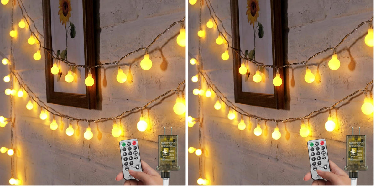 Minetom Globe String Lights, 33 Feet 100 Led Fairy Lights Plug in