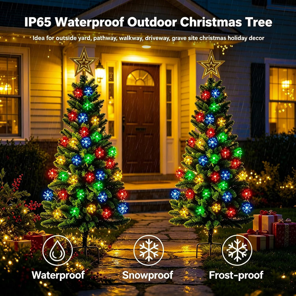 4FT 100LED Solar Christmas Tree for Outdoor Christmas Decorations