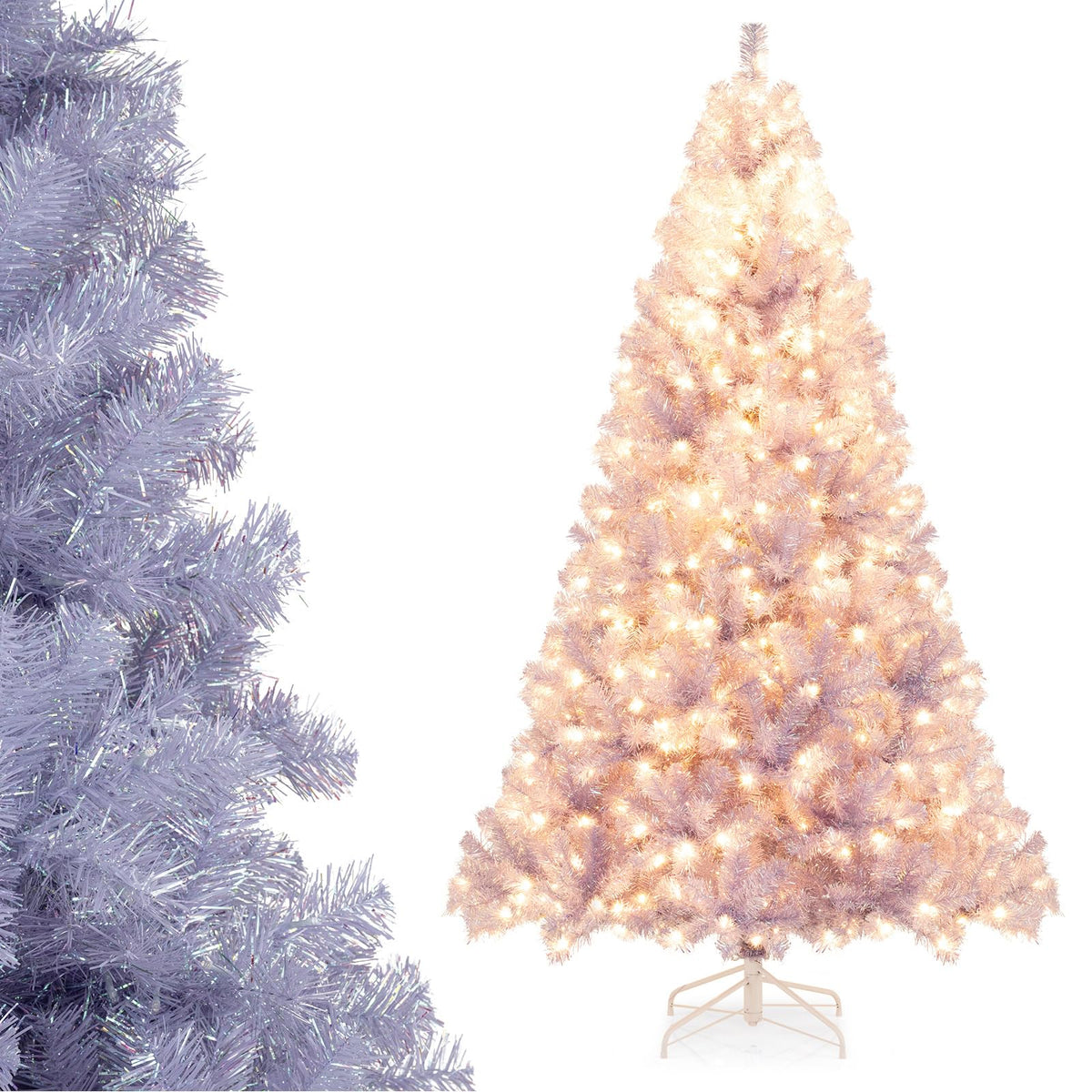 COSTWAY 4 FT Pre-lit Christmas Tree, Artificial Holiday Xmas Tree