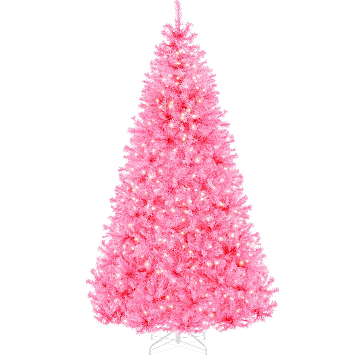 Best Choice Products 6Ft Pre-Lit Christmas Tree w/Twinkling LEDs, Premium Green Artificial Pine Lighted Holiday Decoration w/ 250 Lights, 1000 Branch Tips, Metal Base - Multi-Color Lights