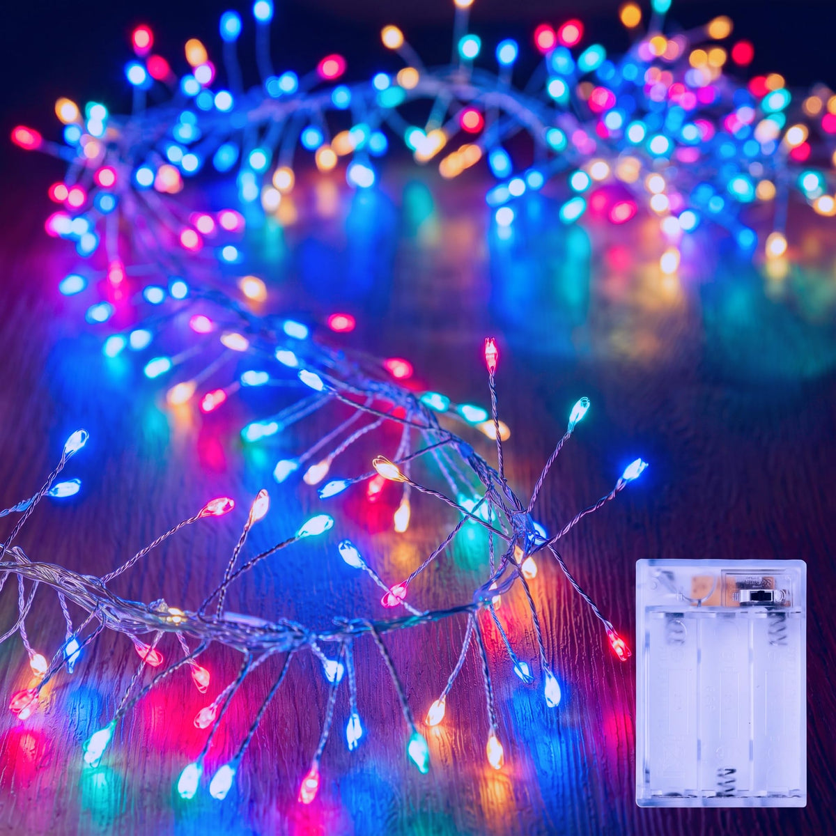 Brightown Fairy Lights Battery Operated, 10Ft 120 LED Firecracker String Lights, Waterproof Silver Wire Starry Firefly Light for DIY Wreath Wedding Indoor Outdoor Christmas Garden Decorations