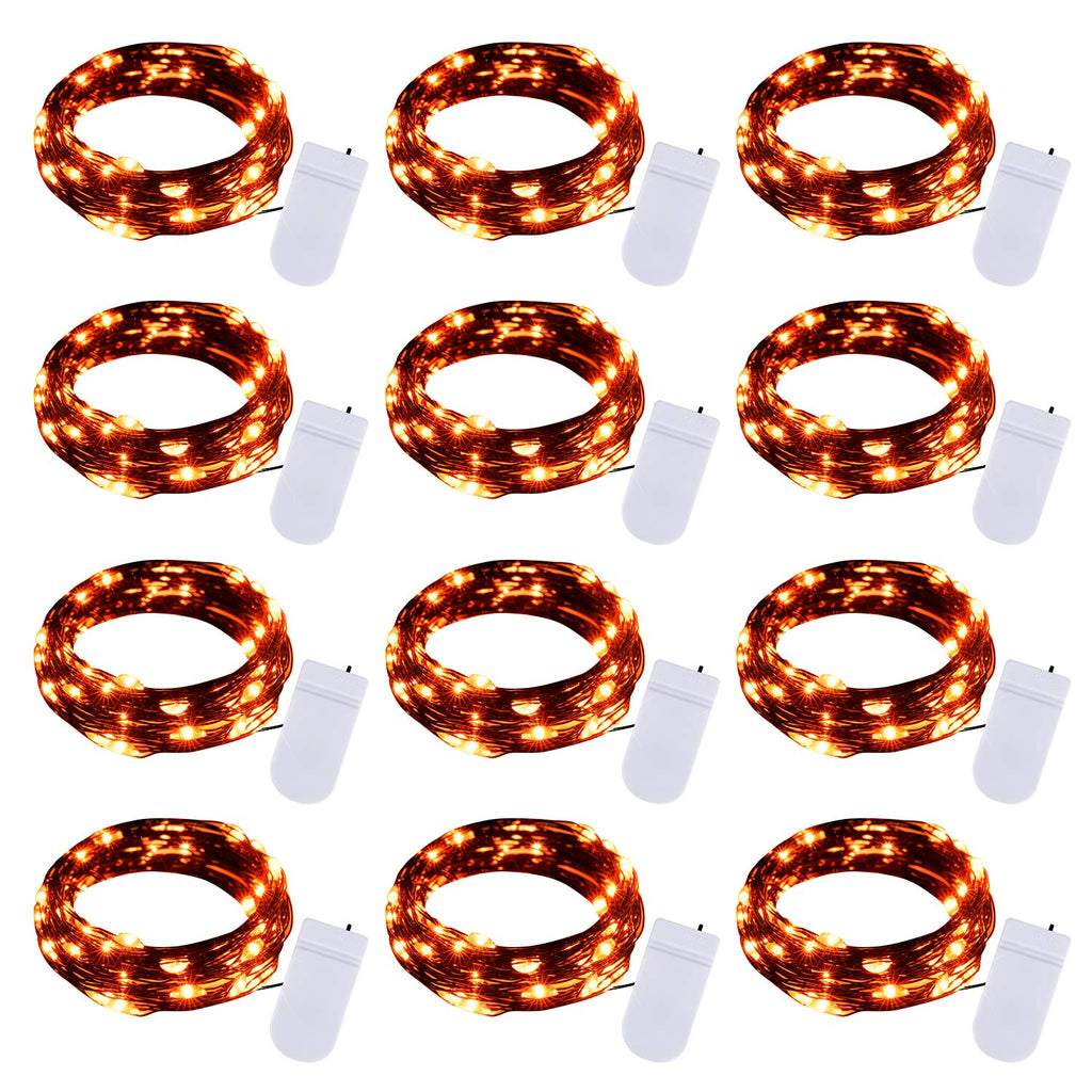 Brightown 12 Pack 7ft Battery Operated LED Fairy Lights for Xmas Decoration