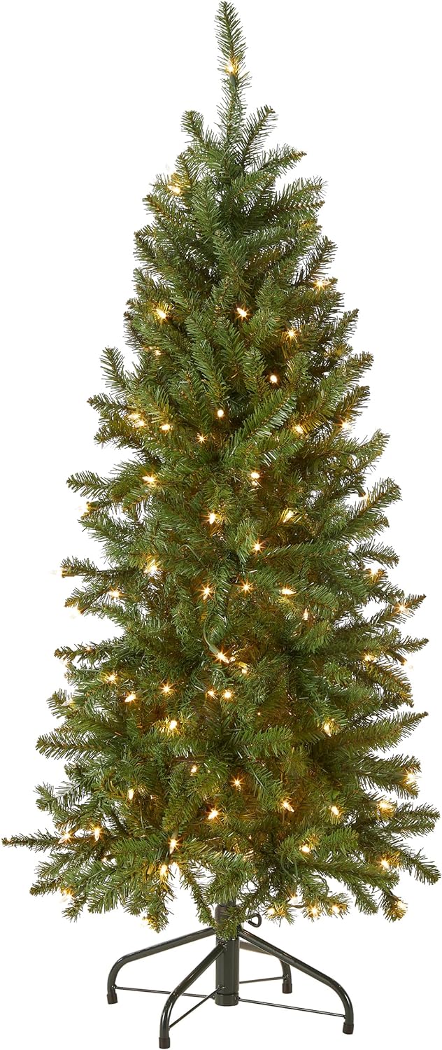 National Tree Company 4.5ft Pre-Lit Kingswood Fir Slim Christmas Tree