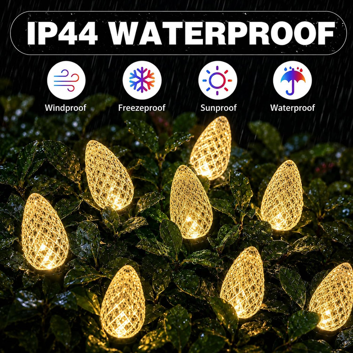 C6 Christmas String Lights Fairy Lights, 35.4FT Battery Operated Lights Christmas Decor Warm