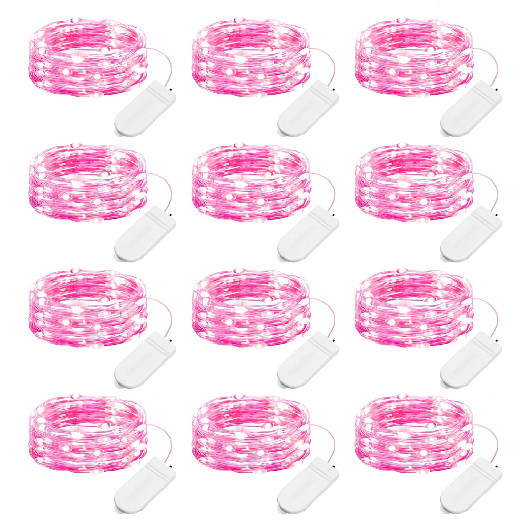 Brightown 12 Pack 7ft Battery Operated LED Fairy Lights for Xmas Decoration