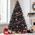 YITAHOME Pre-Lit Green Artificial Hinged Christmas Tree with Remote Control, 6ft Prelighted Spruce Xmas Tree for Home, Office, Party Decoration with 1000 Branch Tips and 250 Lights, Green