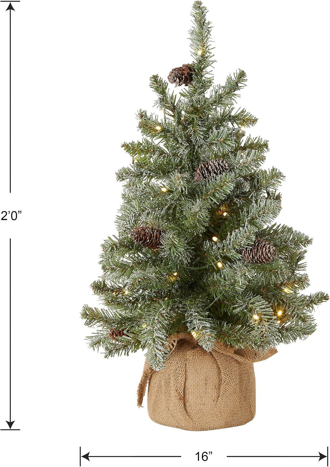 National Tree Company 2ft Pre-Lit Flocked Mini Artificial Christmas Tree
