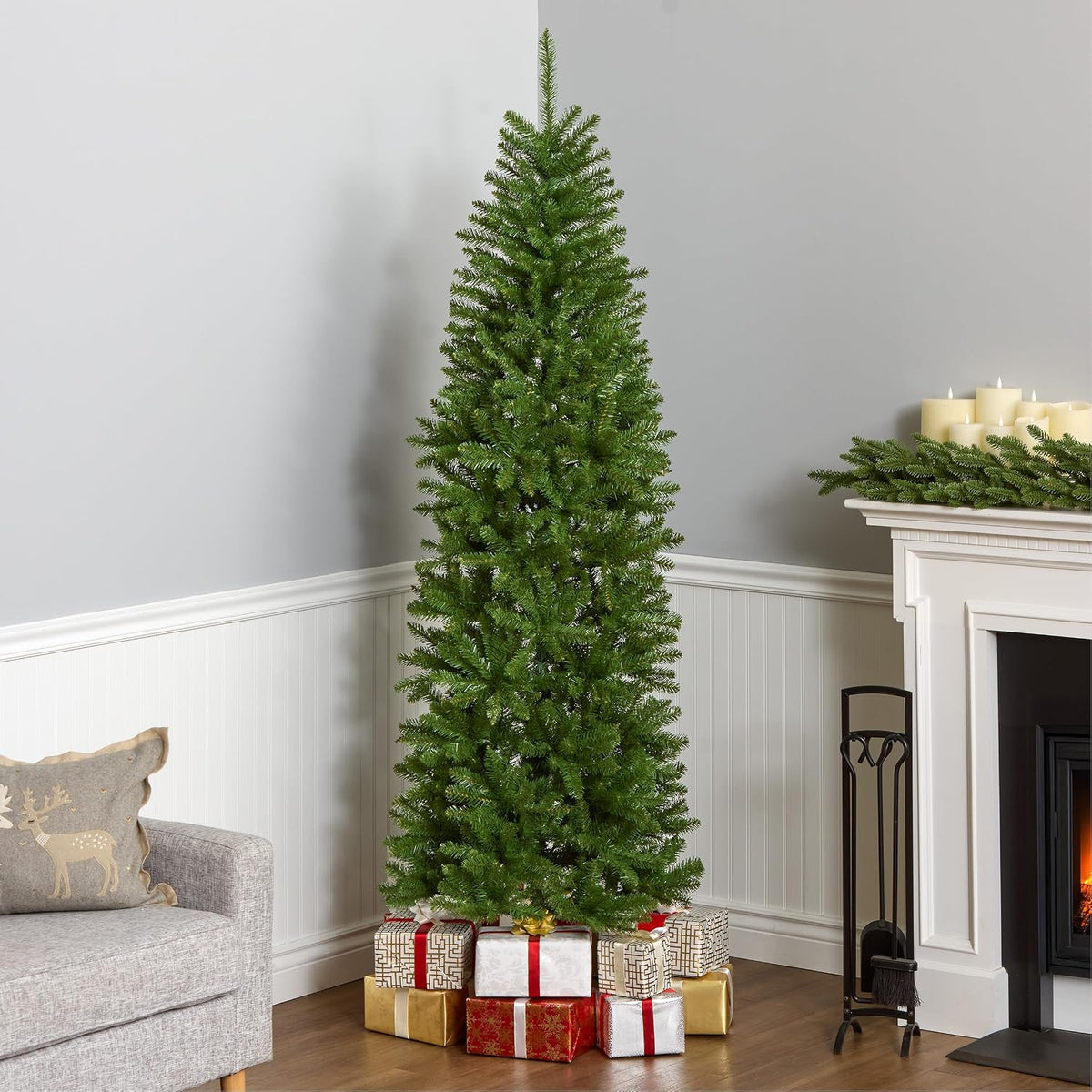 National Tree Company 7ft Unlit Kingswood Fir Slim Christmas Tree