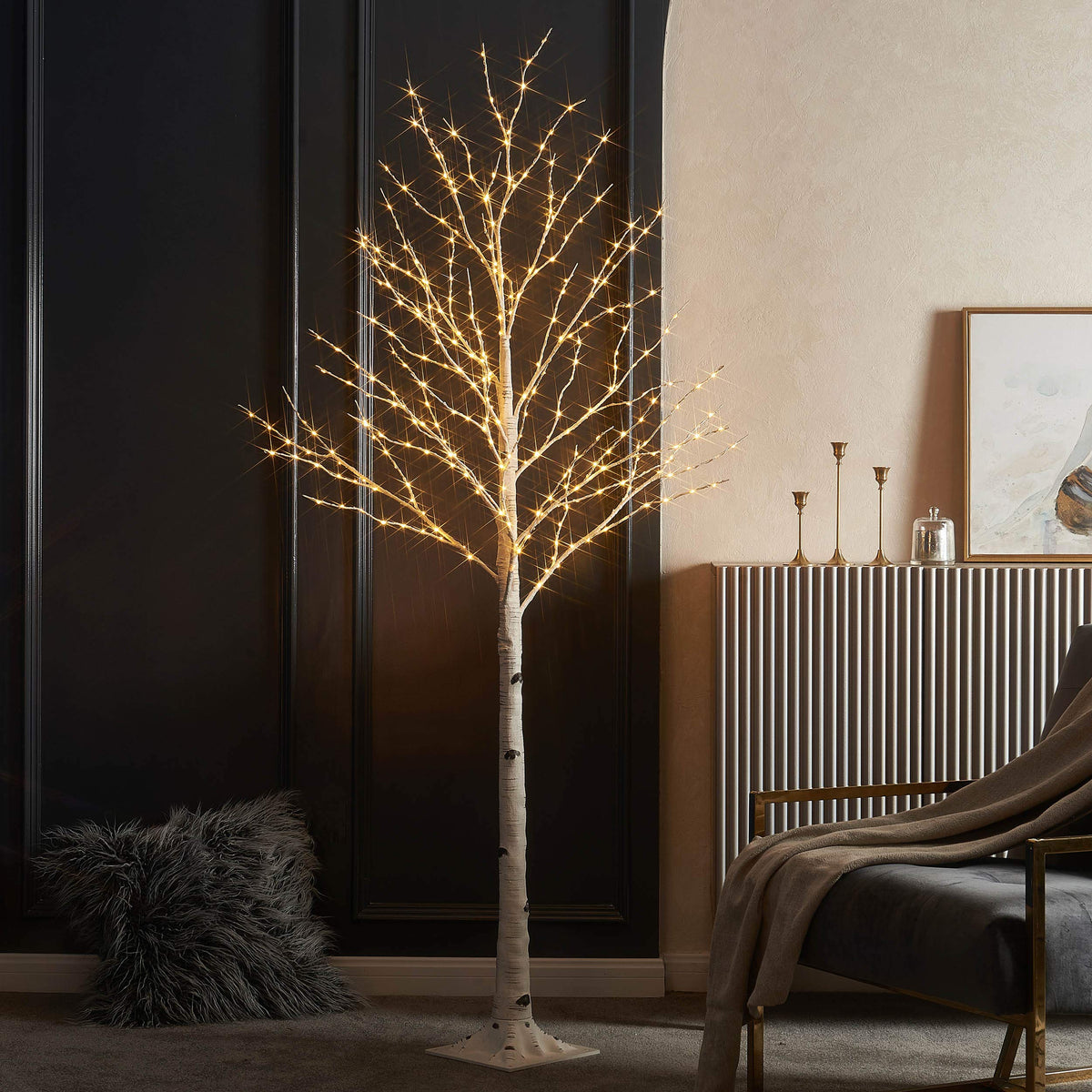 LITBLOOM Lighted Birch Twig Tree with Fairy Lights 4FT 200 LED Lights for Indoor Outdoor Home Christmas Holiday Decoration